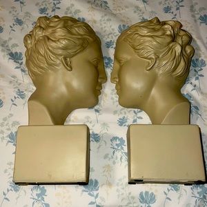 Enjoy Thinking Tan Marathon girl Office Library Study Shelf Bookends